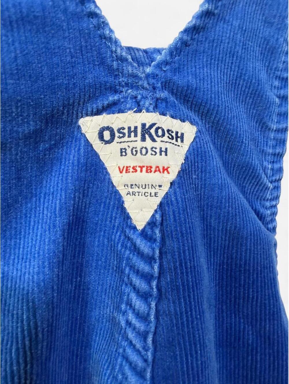 1999 Vintage OshKosh B'gosh Blue Corduroy Overalls 4T - Picture 6 of 8